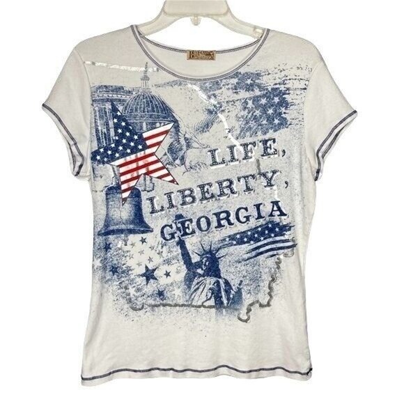 Blue Canyon Clothing Tops Blue Canyon Short Sleeve Patriotic